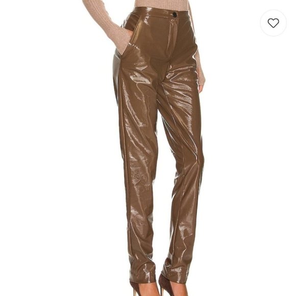 NWOT ALIX NYC Loring Pant in Acorn Faux Leather Size 10 - Picture 2 of 5
